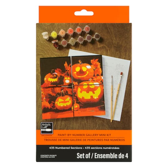 Pumpkin Jack-o'-Lanterns Paint-by-Number Gallery Mini Kit by Artist's Loft®